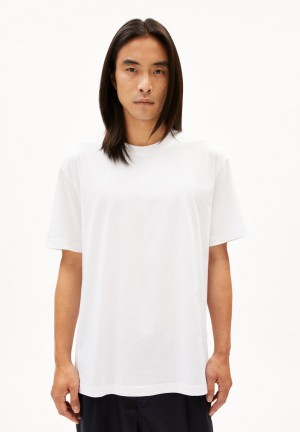 ARMEDANGELS AADRU Heavyweight T-Shirt Oversized Fit made of Organic Cotton Bílé | GMLUC7814
