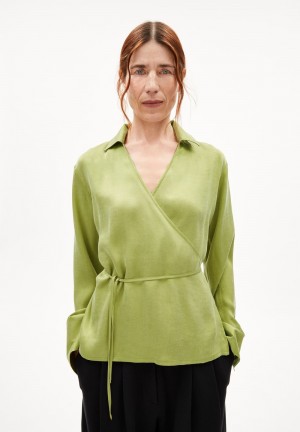 ARMEDANGELS BEJURAA Blouse Relaxed Fit made of TENCEL™ Lyocell Mix New Moss | GRHPB3527