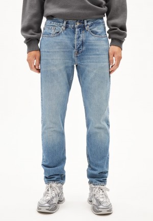 ARMEDANGELS DYLAANO PREMIUM Jeans Straight Leg Mid Waist Organic Cotton Mix Non-Stretch Blankyt | RCWVE1897