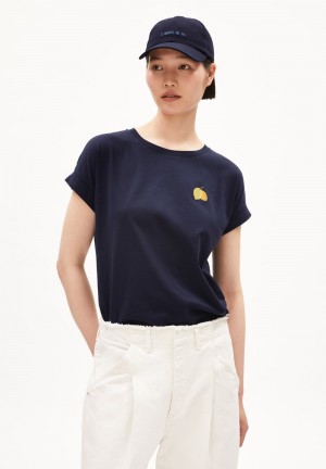 ARMEDANGELS IDAARA FRUITS T-Shirt Loose Fit made of Organic Cotton Night Sky | SEVTH4908
