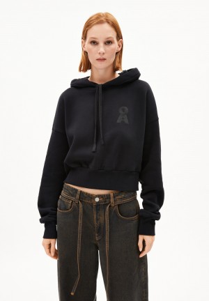 ARMEDANGELS ILANAARIS Sweathoodie Oversized Fit made of Organic Cotton Černé | BQRPO4805