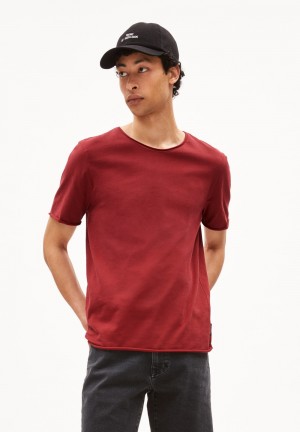 ARMEDANGELS JAAMES BRUSHED T-Shirt Regular Fit made of Organic Cotton Tmavě | YPNDF6984