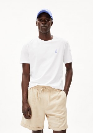 ARMEDANGELS JAAMES FLOWAA T-Shirt Regular Fit made of Organic Cotton Bílé | HMCTG0961