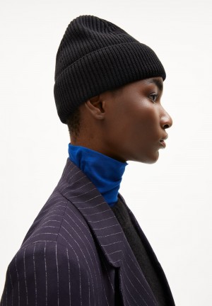 ARMEDANGELS NILDAAO ICONIC Beanie made of Organic Cotton Černé | YJKAU6981