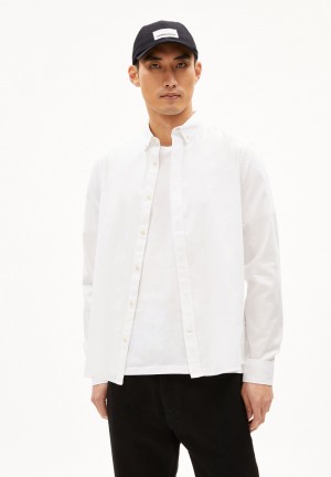ARMEDANGELS QUAASA Shirt Regular Fit made of Organic Cotton Bílé | BOSRH8741